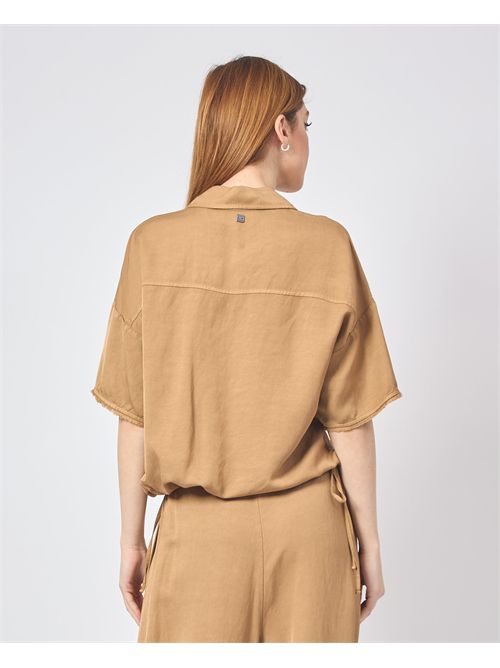 Manila Grace Linen Crop Shirt MANILA GRACE | C016RUMA635